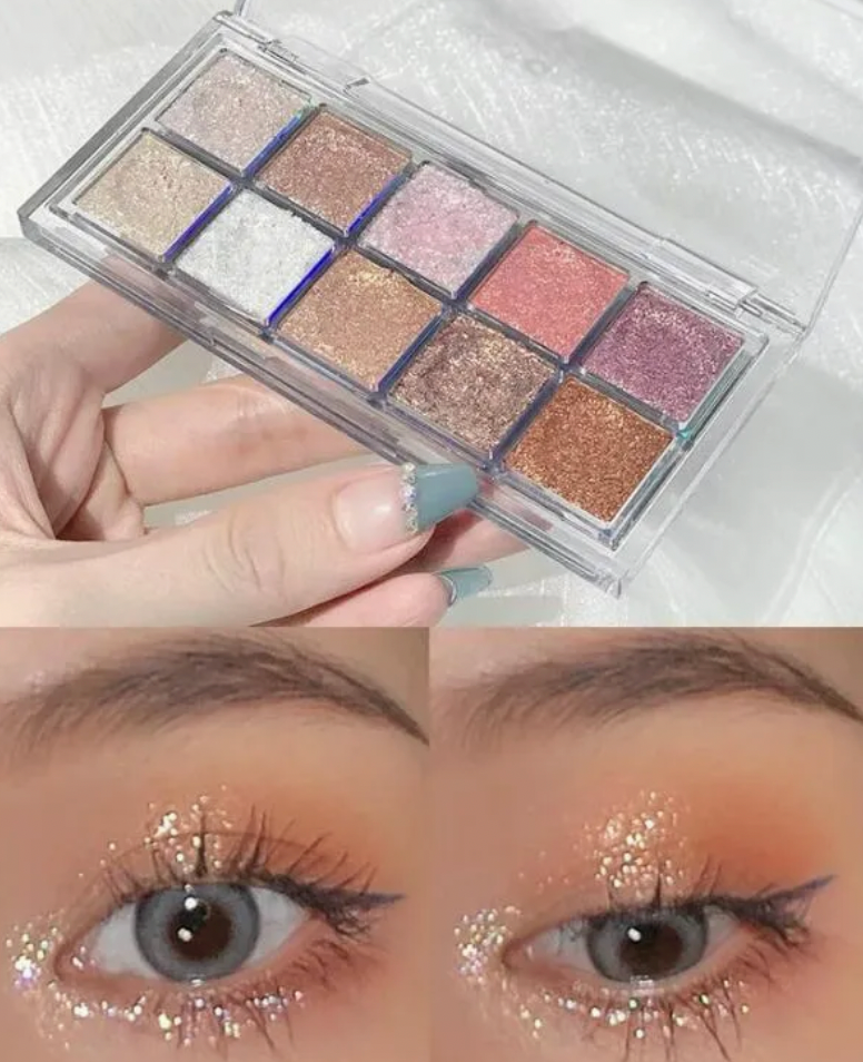 10-Color Earthy Pearl & Matte Eyeshadow Palette