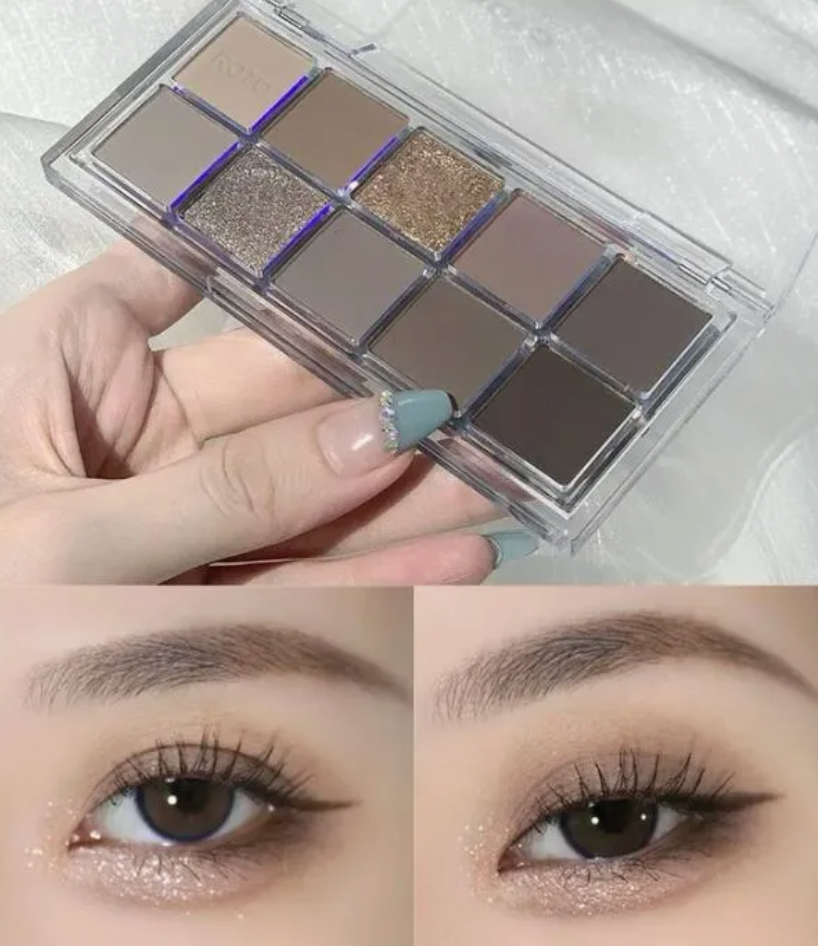 10-Color Earthy Pearl & Matte Eyeshadow Palette