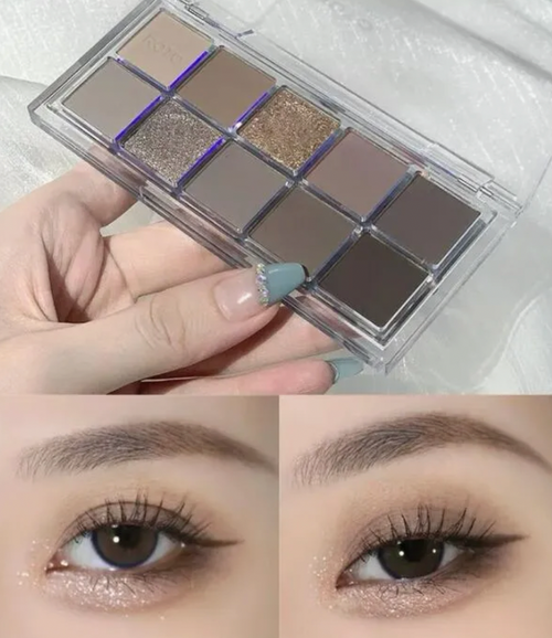 10-Color Earthy Pearl & Matte Eyeshadow Palette