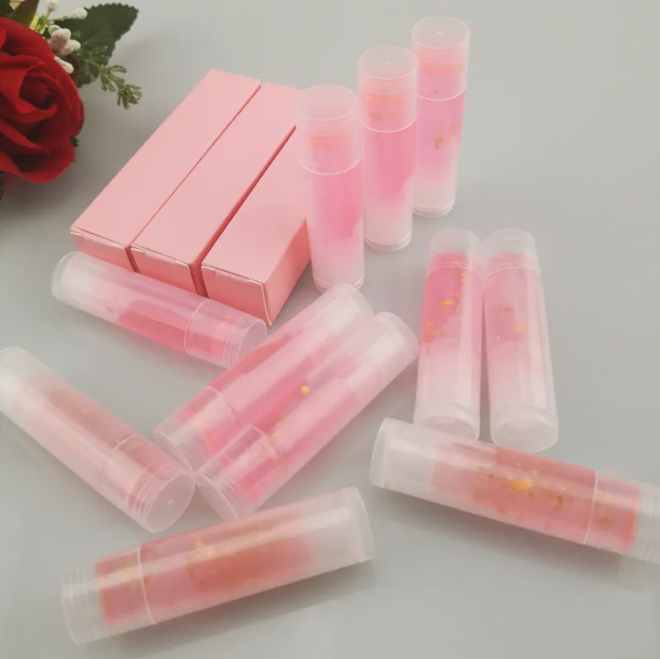 Color-Changing Moisturizing Lip Balm with Gold Foil