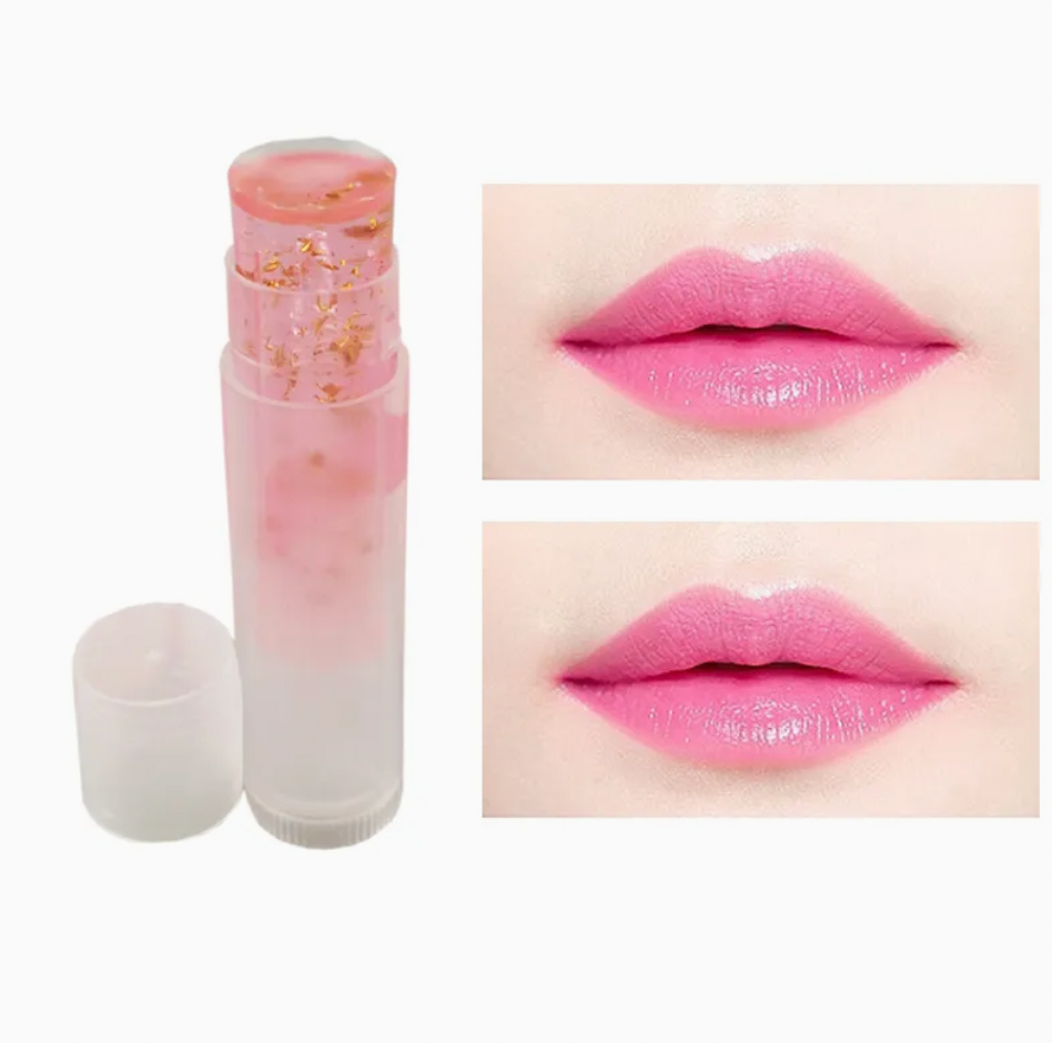 Color-Changing Moisturizing Lip Balm with Gold Foil